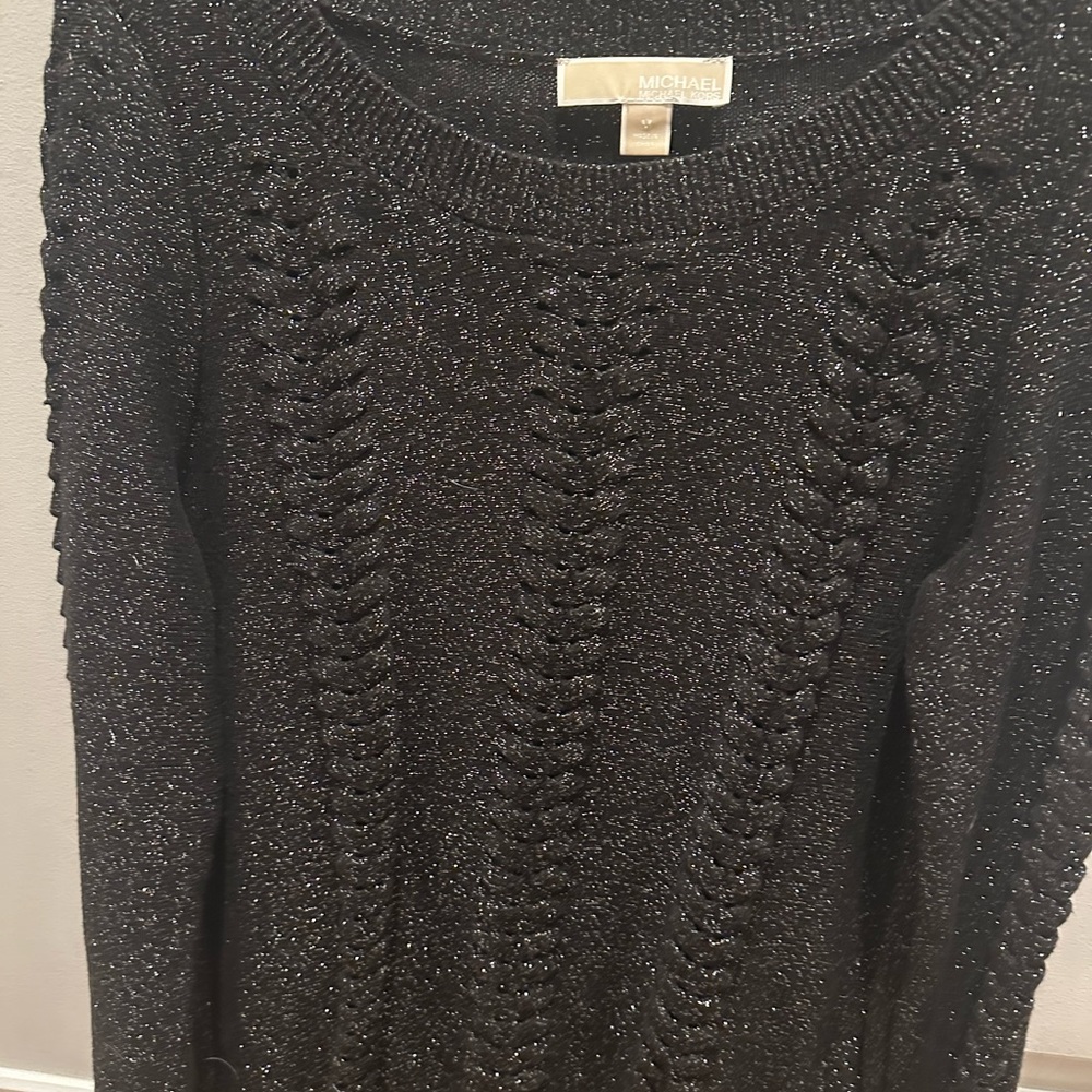 Michael Kors Black Textured Crew Neck Sweater